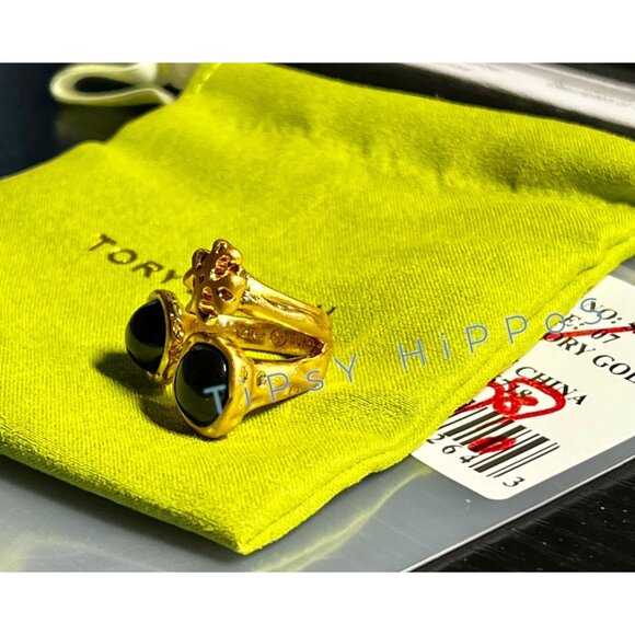 Stunning Authentic Tory Burch Roxanne Adjustable Statement Ring - SIZE 7 - Picture 4 of 5